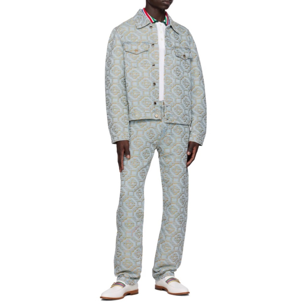 CASABLANCA
MONOGRAM DENIM PANTS - BLUE&GOLD size 34